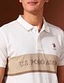 U.S. Polo Assn. Brand Embroidered Pure Cotton Varsity Polo Shirt