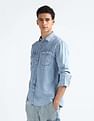 Flying Machine Chambray Weave Cotton Shirt