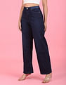 Flying Machine Women High Rise Stone Wash Straight Fit Jeans