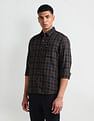 Arrow Sports Long Sleeve Plaid Check Shirt