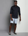 Calvin Klein Sateen Vertical Stripe Slim Shirt