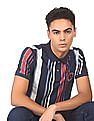 U.S. Polo Assn. Denim Co. Ribbed Collar Striped Polo Shirt