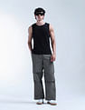 Flying Machine Mid Rise Cobain Loose Fit Parachute Trousers