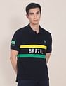 U.S. Polo Assn. Brazil Flag Embroidered Pique Polo Shirt