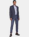 U.S. Polo Assn. Men Navy Single Breasted Patterened Casual Blazer