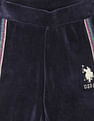 U.S. Polo Assn. Kids Glitter Tape Velvet Track Pants
