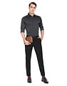 Calvin Klein Men Black Geometric Pattern Slim Fit Pure Cotton Formal Shirt