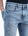 Flying Machine Slash Slim Tapered Fit Jeans