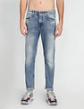 Flying Machine Mid Rise Slash Slim Tapered Jeans