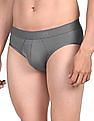 Calvin Klein Underwear Men Grey Branded Waist Solid Hip Briefs