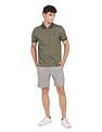 AD by Arvind Cotton Floral Printed Polo Shirt