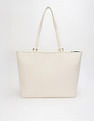 Tommy Hilfiger Striped Beige Pu Tote Bag