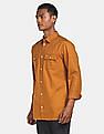 Tommy Hilfiger Men Mustard Slim Fit Solid Casual Shirt