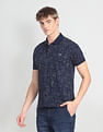 Flying Machine Graphic Print Cotton Polo Shirt