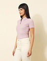 U.S. Polo Assn. Women Regular Fit Textured Polo Shirt