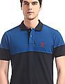 U.S. Polo Assn. Blue Cut And Sew Panel Pique Polo Shirt