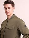 Arrow Newyork Stand Neck Solid Bomber Jacket