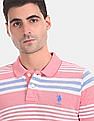 U.S. Polo Assn. Pink Stripe Pique Polo Shirt