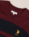 U.S. Polo Assn. V-Neck Horizontal Stripe Sweater
