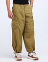 Flying Machine Loose Fit Solid Cargo Trousers