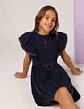 U.S. Polo Assn. Kids Girls Ruffles Fit And Flare Dress