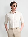 Arrow Patterned Weave Cotton Silk Shirt