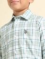 U.S. Polo Assn. Kids Boys Plaid Checked Regular Fit Shirt