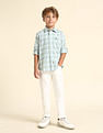U.S. Polo Assn. Kids Boys Plaid Checked Regular Fit Shirt